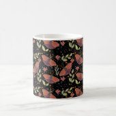昆虫カラフルと植物性シームレスデザイン コーヒーマグカップ (中央)