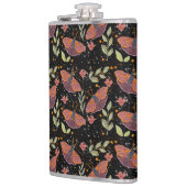 昆虫カラフルと植物性シームレスデザイン フラスク (左)