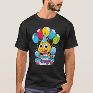 昆虫動物飼育係バースデーパーティーかわいいビー Tシャツ