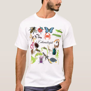 昆虫図・文字昆虫学 Tシャツ