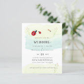 昆虫園水かわいらし色結婚式招待状 (スタンド正面)