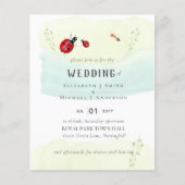 昆虫園水かわいらし色結婚式招待状 (正面)