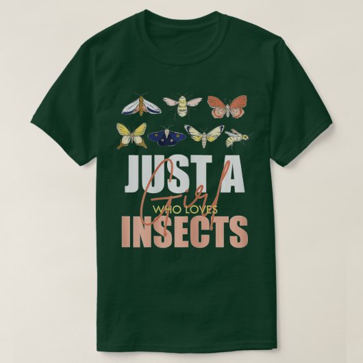 昆虫学おもしろい士の昆虫の識別愛 Tシャツ (デザイン正面)