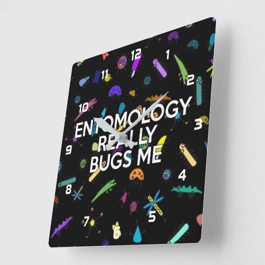 昆虫学は本当に私を悩ませる スクエア壁時計 (傾斜)