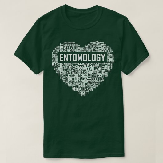 昆虫学ハート Tシャツ (デザイン正面)