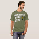 昆虫学者がゾウムシおもしろいを恐れない Tシャツ (正面フル)