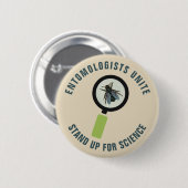 昆虫学者は団結し、科学のために立ち上がる 缶バッジ (正面&裏面)