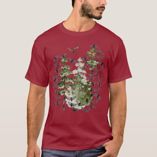 昆虫学者 虫好きのための セミの群れ ブロードX Tシャツ (正面)