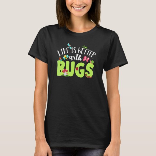 昆虫学 昆虫の種類 虫捕り Tシャツ (正面)