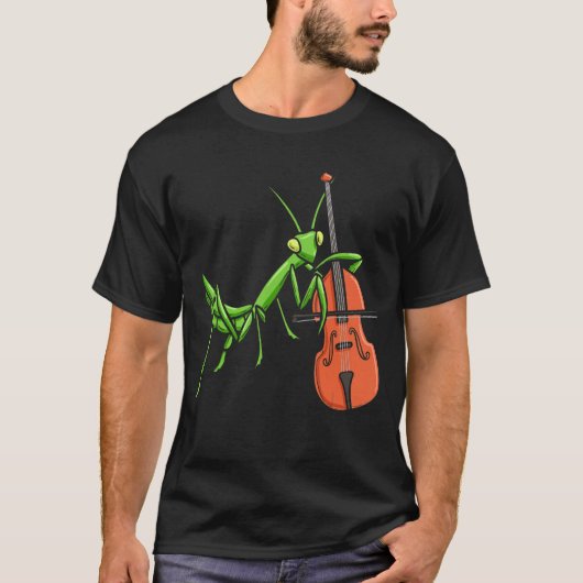 昆虫採集昆虫捕獲昆虫学者バイオリン Tシャツ (正面)