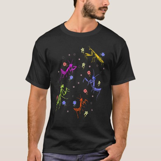 昆虫採集 昆虫捕り カマキリ 昆虫学 Tシャツ (正面)