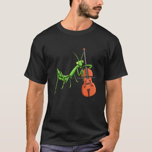 昆虫採集 虫捕り 昆虫学者 バイオリン Tシャツ (正面)