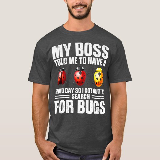 昆虫探し 虫 面白い 昆虫学者 Tシャツ (正面)