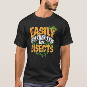 昆虫昆虫学が気を散らしやすい Tシャツ