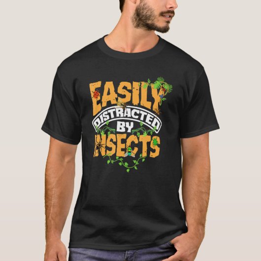 昆虫昆虫学が気を散らしやすい Tシャツ (正面)