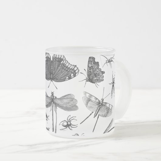 昆虫類線芸 フロストグラスマグカップ (正面右)