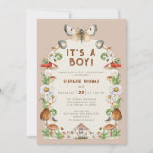 昆虫&きのこ赤ちゃんシャワー招待状 | ウィムシ 招待状 (正面)