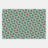 (昆虫)オオカバマダラ、モナークお洒落チョウの花 ラッピングペーパーシート (正面2)