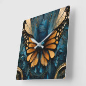 （昆虫）オオカバマダラ、モナークお祝いウォールクロック スクエア壁時計 (傾斜)