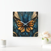 （昆虫）オオカバマダラ、モナークお祝いウォールクロック スクエア壁時計 (ホーム)