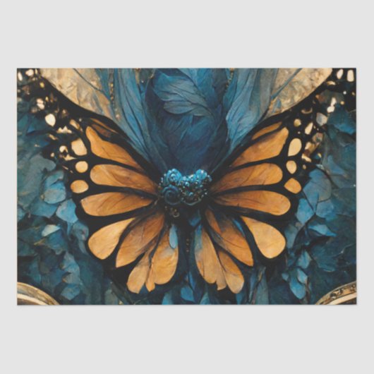 （昆虫）オオカバマダラ、モナークお祝いリボン 薄葉紙 (正面)