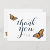 （昆虫）オオカバマダラ、モナークかわいらしバタフライアートサンキューユー ポストカード (正面/裏面)