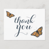 (昆虫)オオカバマダラ、モナークかわいらしバタフライアートサンキューユー ポストカード (正面)