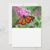 （昆虫）オオカバマダラ、モナークかわいらしバタフライピンクフローラブライダルシャワー 招待状 (裏面)
