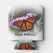 (昆虫)オオカバマダラ、モナークかわいらしバタフライフォト誕生日 缶クーラー (裏面)