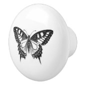 (昆虫)オオカバマダラ、モナークかわいらし蝶(白黒) セラミックノブ (右)