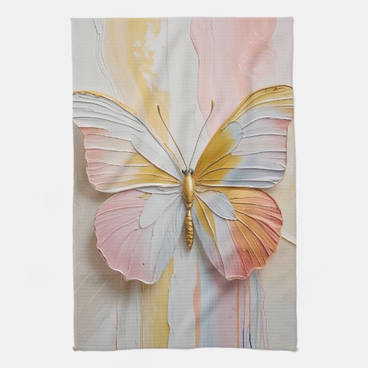 （昆虫）オオカバマダラ、モナークの最初の光 キッチンタオル (縦)