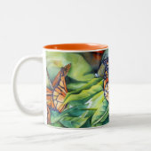 (昆虫)オオカバマダラ、モナークの朝のマグの移動 ツートーンマグカップ (左)