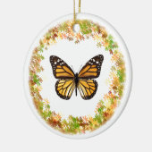 （昆虫）オオカバマダラ、モナークの枠に入った葉蝶 セラミックオーナメント (左)