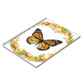 （昆虫）オオカバマダラ、モナークの枠に入った葉蝶 ノートブック (左側)