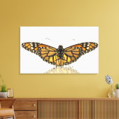 （昆虫）オオカバマダラ、モナークの羽を広げた蝶 キャンバスプリント (インサイチュ (リビング))