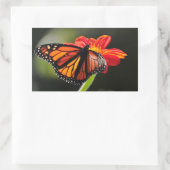 （昆虫）オオカバマダラ、モナークの蝶がメキシコのヒマワリ松明 長方形シール (バッグ)