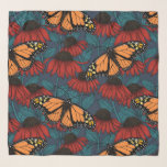 （昆虫）オオカバマダラ、モナークの赤いコンフレアの蝶 スカーフ<br><div class="desc">手描きの継ぎ目のない模様で、蝶や（昆虫）オオカバマダラ、モナークを描く。</div>