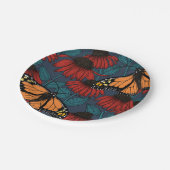 （昆虫）オオカバマダラ、モナークの赤いコンフレアの蝶 ペーパープレート (アングル)