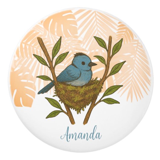 （昆虫）オオカバマダラ、モナークの間に閉じ込められた黒い寝具離れの セラミックノブ (正面)