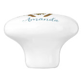 （昆虫）オオカバマダラ、モナークの間に閉じ込められた黒い寝具離れの セラミックノブ (側面)