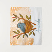 （昆虫）オオカバマダラ、モナークの間に閉じ込められた黒い寝具離れの タペストリー (正面)