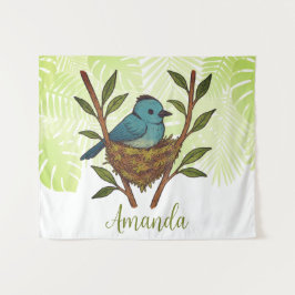 (昆虫)オオカバマダラ、モナークの間に閉じ込められた黒い寝具離れの タペストリー