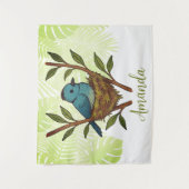 （昆虫）オオカバマダラ、モナークの間に閉じ込められた黒い寝具離れの タペストリー (正面)