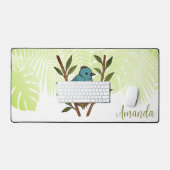 （昆虫）オオカバマダラ、モナークの間に閉じ込められた黒い寝具離れの デスクマット (キーボード&マウス)