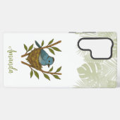 （昆虫）オオカバマダラ、モナークの間に閉じ込められた黒い寝具離れの SAMSUNG GALAXYケース (裏面横)