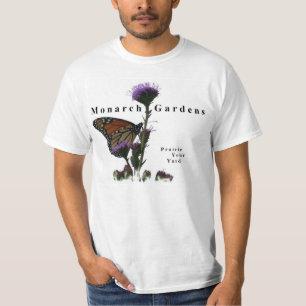 (昆虫)オオカバマダラ、モナークはワイシャツ蝶植物の庭いじりをしま Tシャツ
