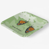 (昆虫)オオカバマダラ、モナークよくはしゃぐ蝶グリーン ペーパープレート (傾斜あり)