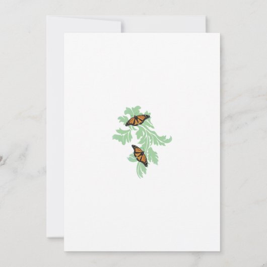 (昆虫)オオカバマダラ、モナークエレガントバタフライウェディング日付を保存 セーブザデート (裏面)