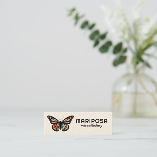 （昆虫）オオカバマダラ、モナークエレガントバタフライエステティシャン美しいサロン スキニー名刺 (スタンド正面)