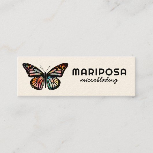 (昆虫)オオカバマダラ、モナークエレガントバタフライエステティシャン美しいサロン スキニー名刺 (正面)
